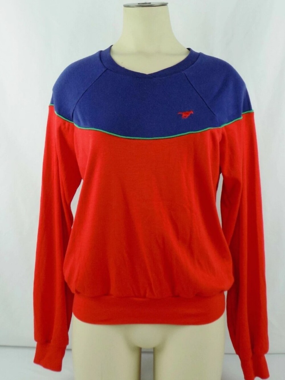 Vintage 80's Wrangler Red and Blue Colorblock Sweatshirt